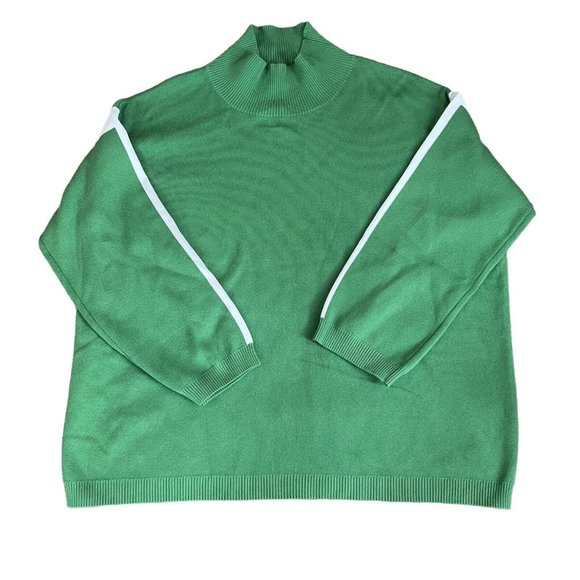 LA LIGNE Sweaters - LA LIGNE Target Exclusive Green White Color Block Long Sleeve Sweater 3X 3XL